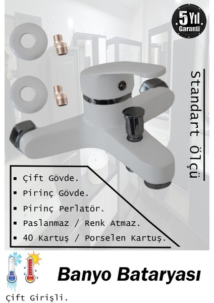 Mutfak Bataryası Lavabo Bataryası Banyo Bataryası Beyaz Renk Köşe Borulu Pirinç Musluk, Armatür fiyatları