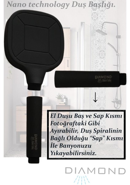 Irmak Lavabo Banyo Mutfak Bataryası ve Rainy Robot Duş Siyah Banyo Seti Armatür Musluk Batarya Duş