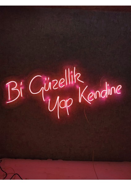 Bi Güzellik Yap Kendine Neon Yazı Neon Tabela Dekoratif AYDINLATMA(60X30CM) fırsatları