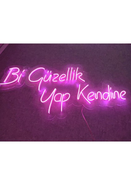 Bi Güzellik Yap Kendine Neon Yazı Neon Tabela Dekoratif AYDINLATMA(60X30CM)