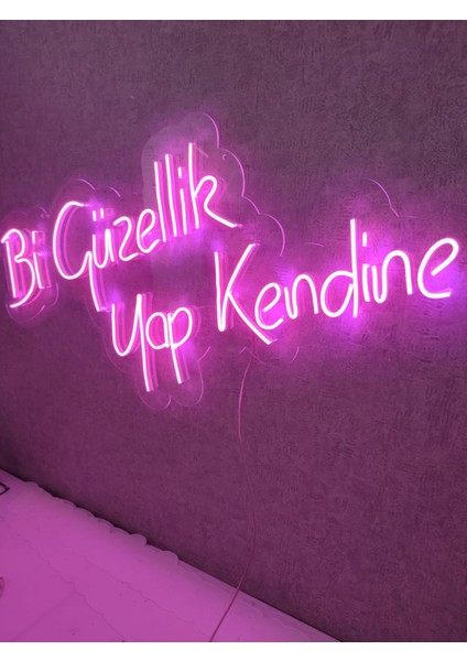 Bi Güzellik Yap Kendine Neon Yazı Neon Tabela Dekoratif AYDINLATMA(60X30CM)