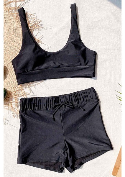 Şortlu Tankini Bikini Takım