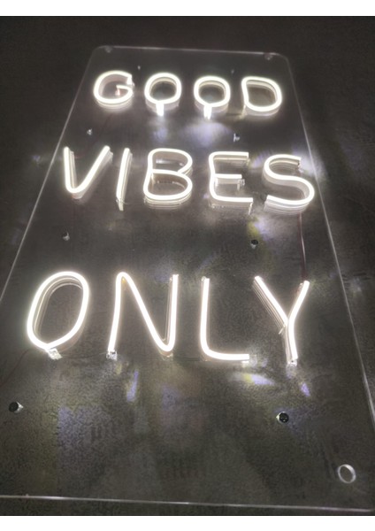 Good Vibes Only Neon LED Tabela Duvar Dekoru