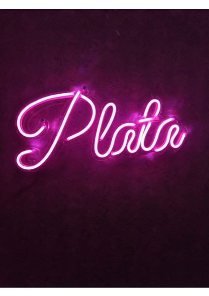 Plata Neon Yazı Neon LED Tabela Duvar Dekoru