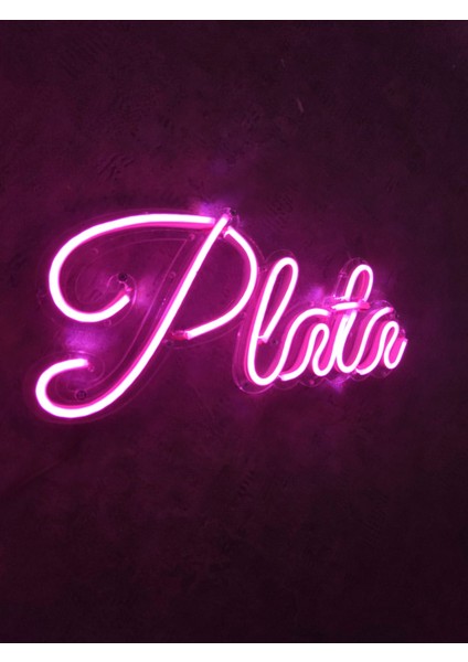 Plata Neon Yazı Neon LED Tabela Duvar Dekoru