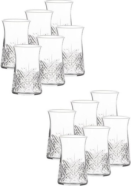 Timeless Kesme Kristal Çay Bardağı - 12 Li Çay Bardak