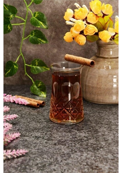 Timeless Kesme Kristal Çay Bardağı - 12 Li Çay Bardak
