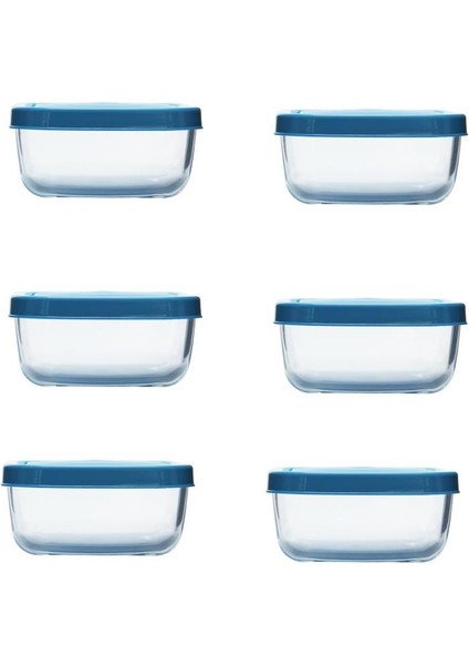 Snowbox 6 Lı Cam Saklama Kabı - Kahvaltılık 420 cc Mavi 53733