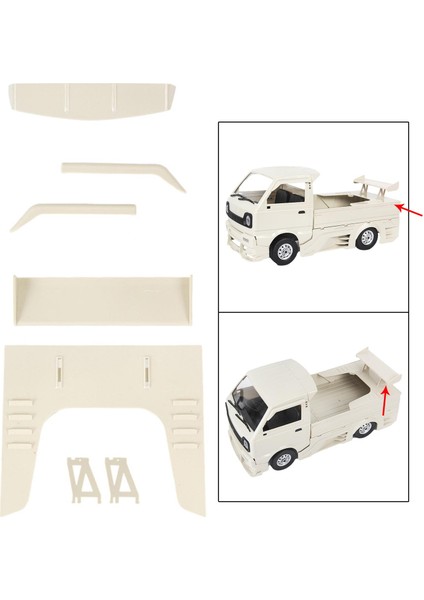 Wpl D12 1:10 Için Rc Tail Wing Dekorasyon Yükseltmeleri Part Beyaz (Yurt Dışından) modelleri