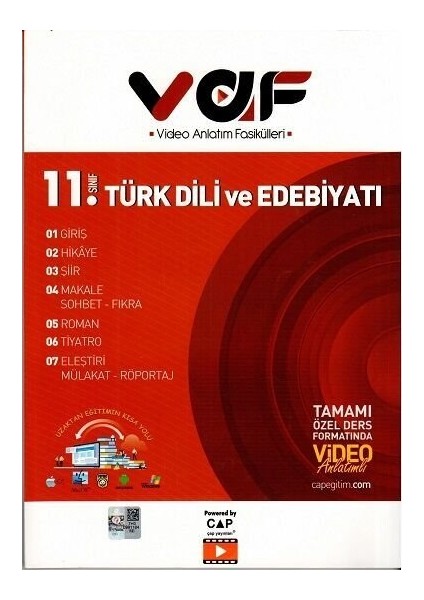 11. Sınıf Türk Dili ve Edebiyatı Video Anlatım Fasikülleri