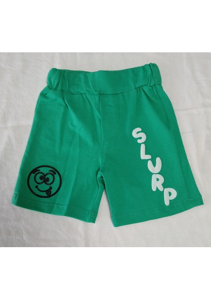 Slurp Gülen Yüzlü Erkek Çocuk Şort 1-4 Yaş Benetton Yeşili