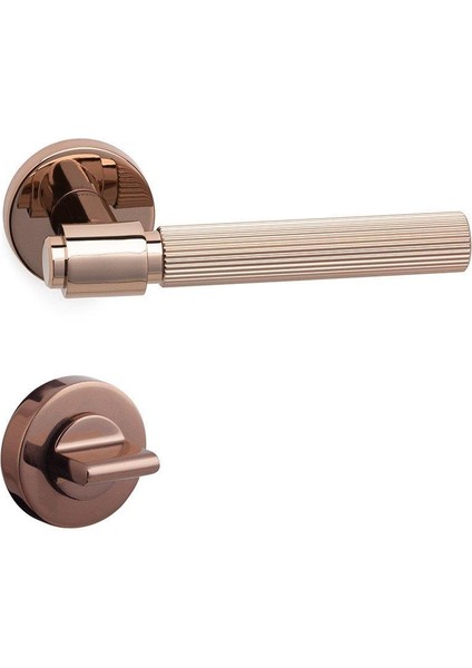 Axes-L Wc Rozetli Rose Renk Wc Banyo Kapı Kolu HA213RO12WRS