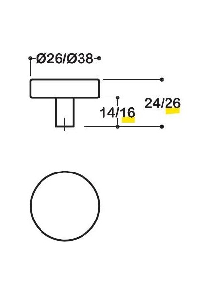 38MM Krom Düğme Kulp SY1910 0038 Cr