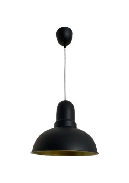 Retro Dekoratif Tekli Siyah Rustik Metal Sarkıt Avize 33 cm
