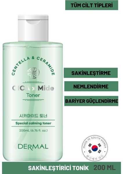 Cıca x Mide Toner Centella Asiatica ve Seramid Özlü Sakinleştirici Tonik 200 ml