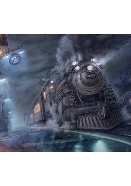 Tren 3D Poster - 3 Boyutlu Tek Parça Duvar Kağıdı