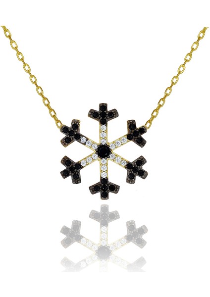 Siyah Beyaz Taşlı Kartanesi Gümüş Kolye indirimleri