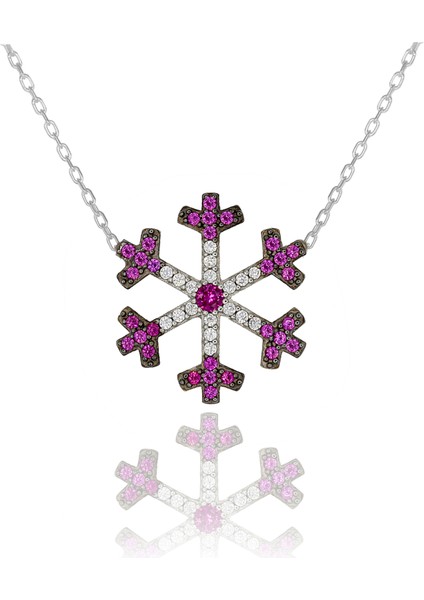 Kırmızı Beyaz Taşlı Kartanesi Gümüş Kolye indirimleri