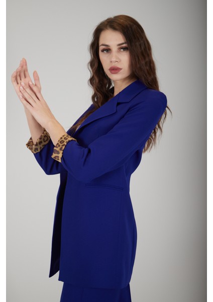 Saks Leopar Astar Detaylı Krep Blazer Ceket 0105120.26 fiyatları