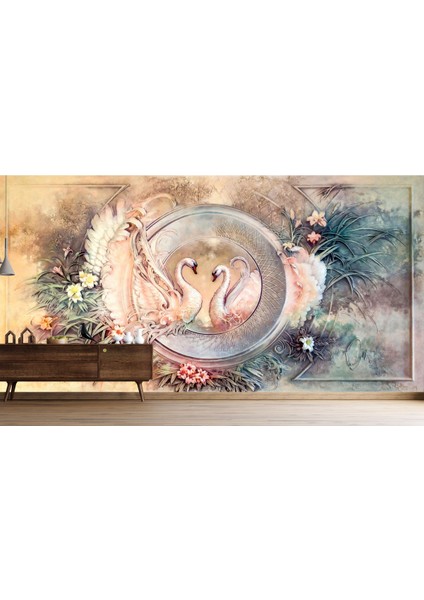 Kuğu 3D Poster - 3 Boyutlu Tek Parça Duvar Kağıdı
