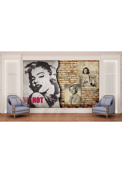Marilyn 3D Poster - 3 Boyutlu Tek Parça Duvar Kağıdı