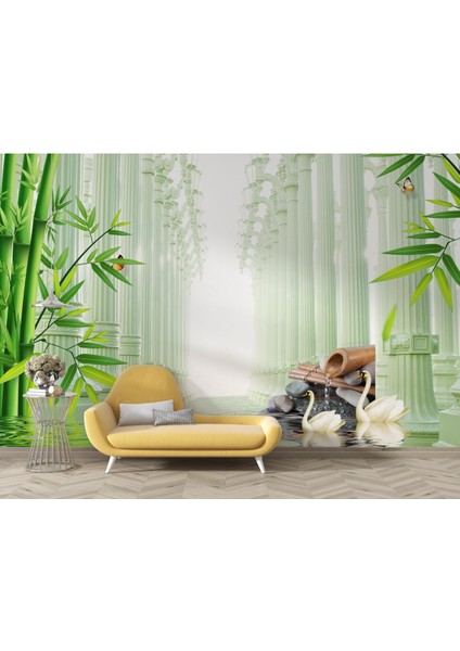 Bambu 3D Poster - 3 Boyutlu Tek Parça Duvar Kağıdı
