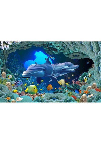 Balık 3D Poster - 3 Boyutlu Tek Parça Duvar Kağıdı