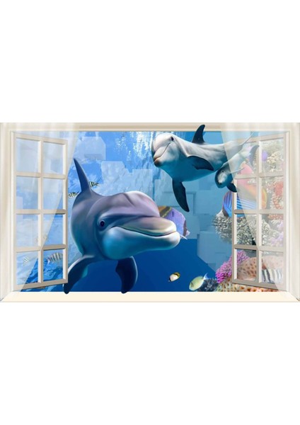 Yunuslar 3D Poster - 3 Boyutlu Tek Parça Duvar Kağıdı fiyatları