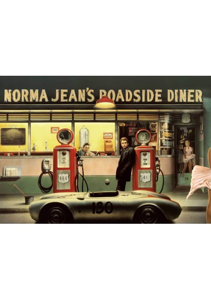Araba Cafe 3D Poster - 3 Boyutlu Tek Parça Duvar Kağıdı