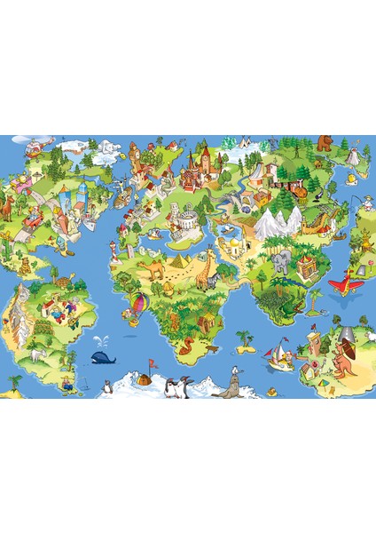 Kid Map 3D Poster - 3 Boyutlu Tek Parça Duvar Kağıdı