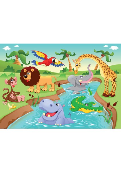 Kid Animal 3D Poster - 3 Boyutlu Tek Parça Duvar Kağıdı