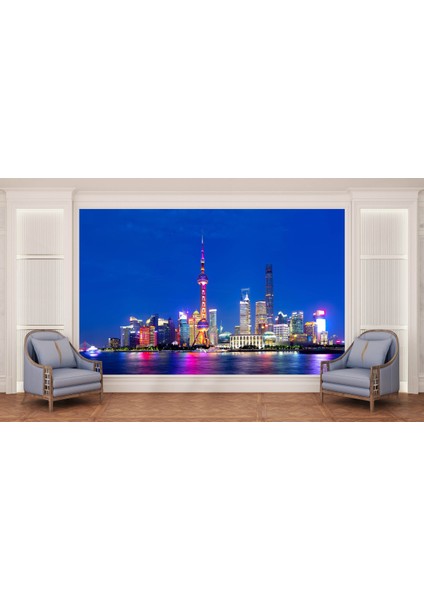 City 3D Poster - 3 Boyutlu Tek Parça Duvar Kağıdı