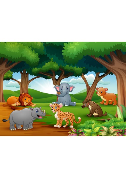 Kid Animal 3D Poster - 3 Boyutlu Tek Parça Duvar Kağıdı
