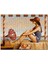 Lacivert Mayolu Kadın ve Gramofon 120 Parça Puzzle Yapboz Mdf (Ahşap) 1