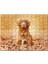 Sonbahar Yaprakları Üzerindeki Kahverengi Köpek 120 Parça Puzzle Yapboz Mdf (Ahşap) 1