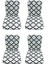 4 Adet Mandaş Midi Sandalye Minderi, Bahçe Sandalye Minderi-Damask Siyah 1