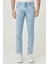 Slim Fit Dar Kesim Düşük Bel Taşlamalı Gri Esnek Larston Jean Denim Kot Pantolon 3