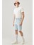 Erkek Regular Fit Normal Kesim 5 Cep Esnek Jean Şort 4