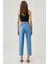 Stella Tapered Regular Fit Normal Kesim Yüksek Bel Mavi Esnek Jean Kot Pantolon 4