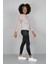 Bej Baskılı Bisiklet Yakalı Şerit Detaylı Sweatshirt 2