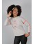 Bej Baskılı Bisiklet Yakalı Şerit Detaylı Sweatshirt 5
