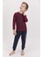 2542 Connected Bordo Erkek Çocuk Pijama Takımı 3