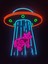 Ufo Inek Neon Tabela Kafe Dükkan Neon LED Dekorasyon Ufo'da Inek Dekoratif Aydınlatma Gece Lambası 1