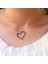 Kırmızı Taşlı Asimetrik Kalp Gümüş Kolye 3