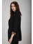 Siyah Leopar Astar Detaylı Krep Blazer Ceket 0105120.01 2