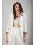 Ekru Leopar Astar Detaylı Krep Blazer Ceket 0105120.147 1
