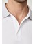 AC&Co / Altınyıldız Classics Erkek Çekmeyen Pamuklu Kumaş Slim Fit Dar Kesim Beyaz Kıvrılmaz Polo Yaka Tişört