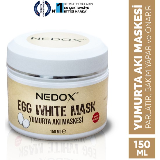 Nedox Egg White Yüz Maskesi - Yumurta Pore Gözenek ve Leke Maskesi 150 ml