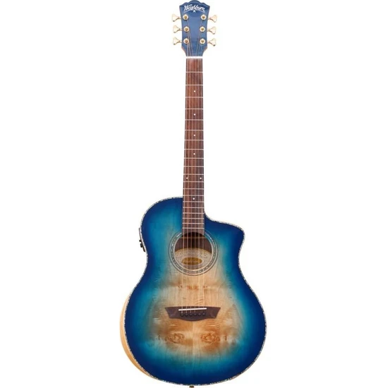 Washburn Bta-Blubce Bella Tono Vite Alure Burl Elektro Akustik Gitar