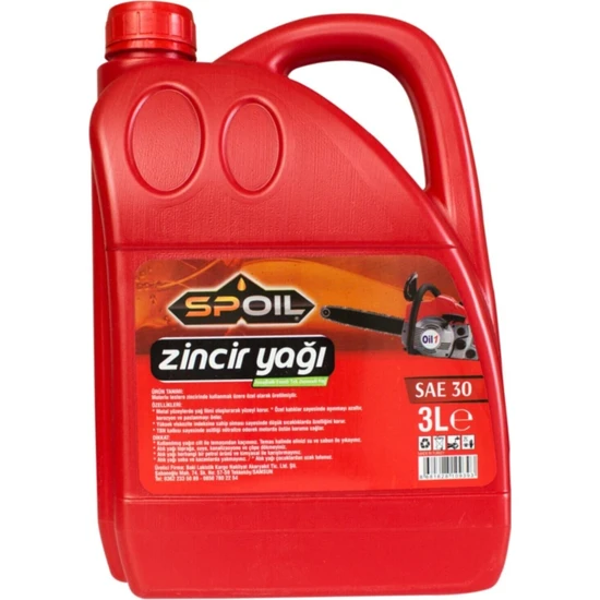 Spoil Zincir Yağı Sae 30 Numara 3 Litre